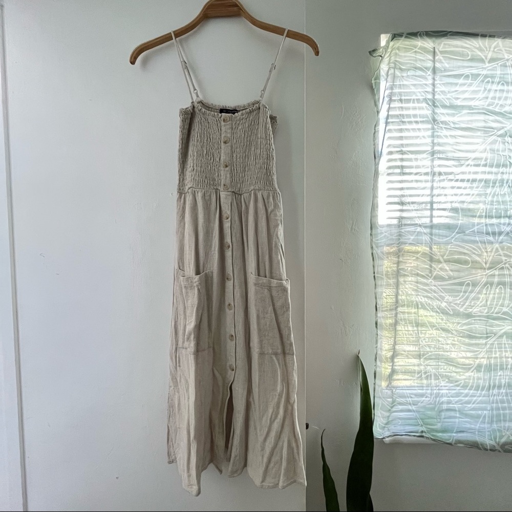 One Clothing linen button down dress
